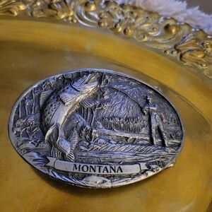 VINTAGE Colorado Silverstar Pewter 1988 Montana Belt Buckle